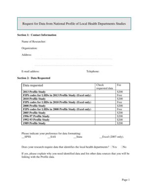 Fillable Online Naccho Profile Data Request Application Form Pdf