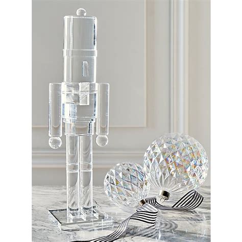 Clear Acrylic Large Nutcracker Cb2 Modern Christmas Ornaments Modern Christmas Decor