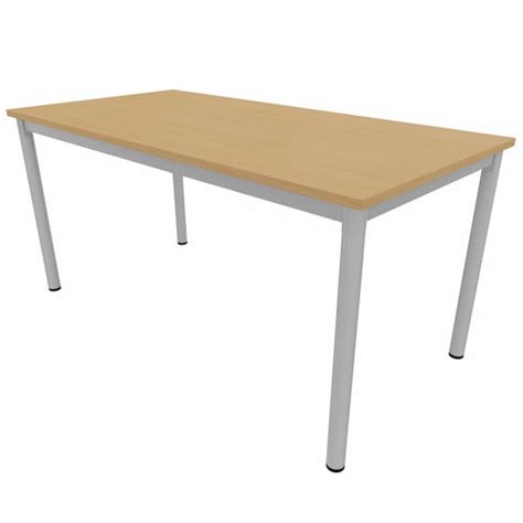 Table rectangulaire Compo 160 x 80 cm piétement gris alu plateau