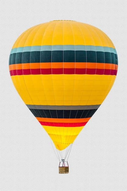 Premium Psd Yellow Hot Air Balloon Isolated On White Background