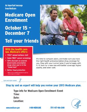 Fillable Online Cms Type Info For Medicare Open Enrollment Event Time