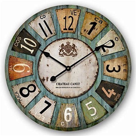 Reloj De Pared Design Chateau Canet Shabby Vintage Cm Muy Grande