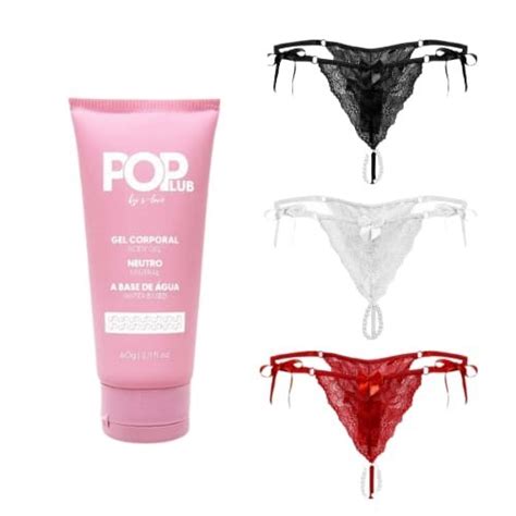 KIT Lubrificante Intimo Feminino Calcinha Fio Dental Sensual Tailandesa Pérolas SEX SHOP