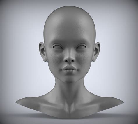 Stl File 9 Female Head 3d Model Bjd Doll Art Low Poly 3d Model ♀️・3d