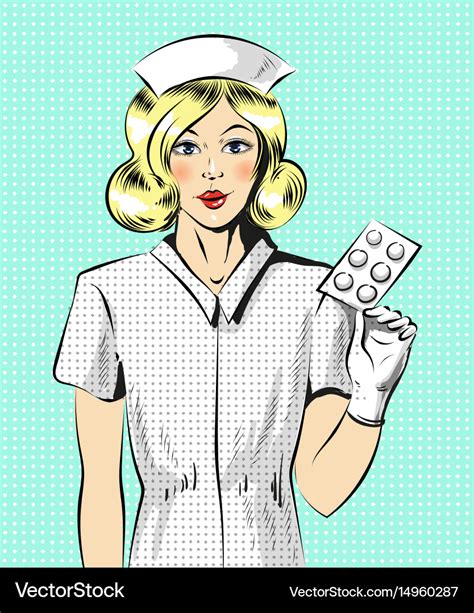 Pop Art Of Beautiful Nurse Royalty Free Vector Image