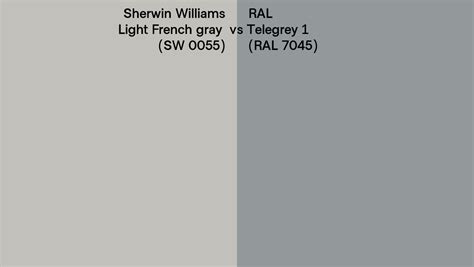 Sherwin Williams Light French Gray SW 0055 Vs RAL Telegrey 1 RAL