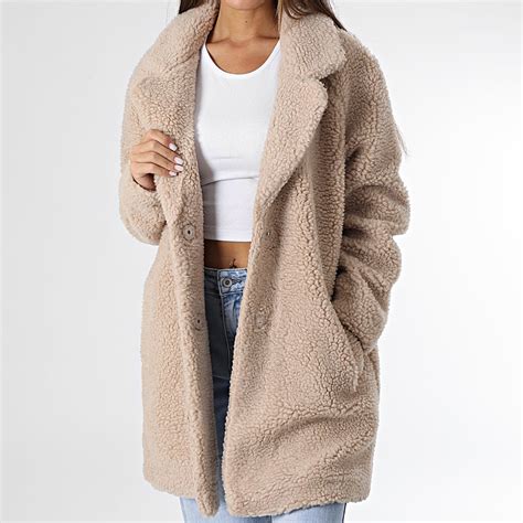 Only Manteau Polaire Sherpa Femme Aurelia Beige