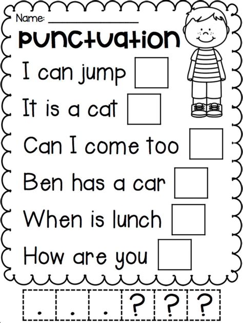 St Grade Punctuation Punctuation Activities First Grade Worksheets