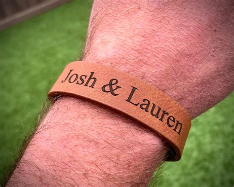 Personalized Leather Bracelet Engraved Leather Bracelet Etsy