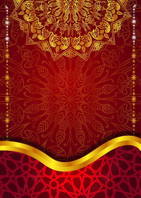 Gold Mandala Art Background In Wedding Invitation Card Style Pattern