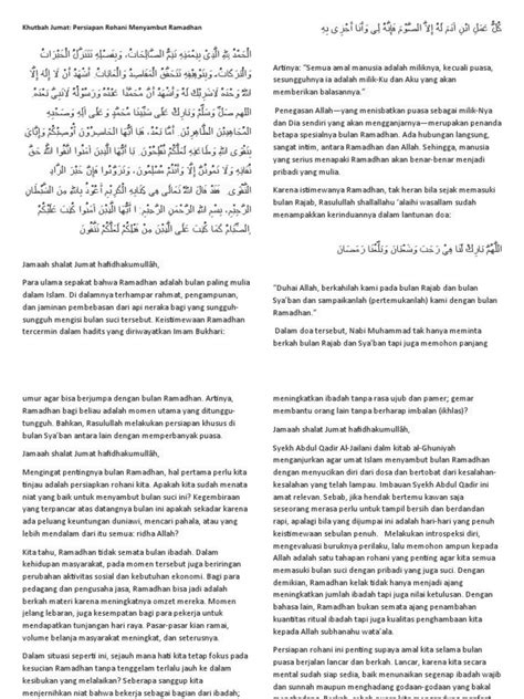 Khutbah Jumat Menyambut Bulan Suci Ramadhan Pdf