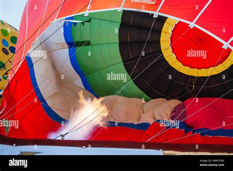 Hot Air Balloon Inflating In Australia Stock Photo Alamy