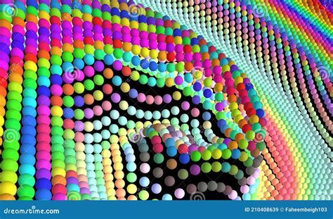 Wave Of 3d Balls In Rainbow Colors Abstract Motion Spheres Highly