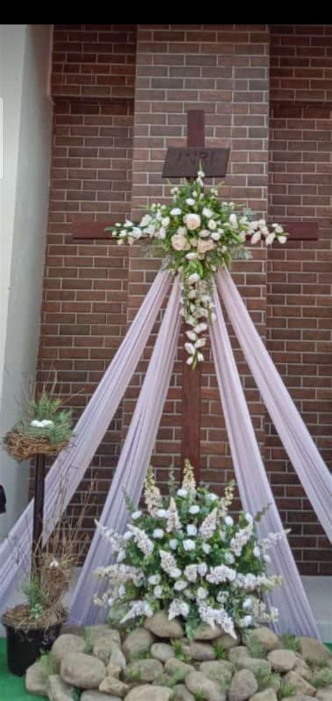 Easter decoration | Church stage design, Easter decorations, Easter