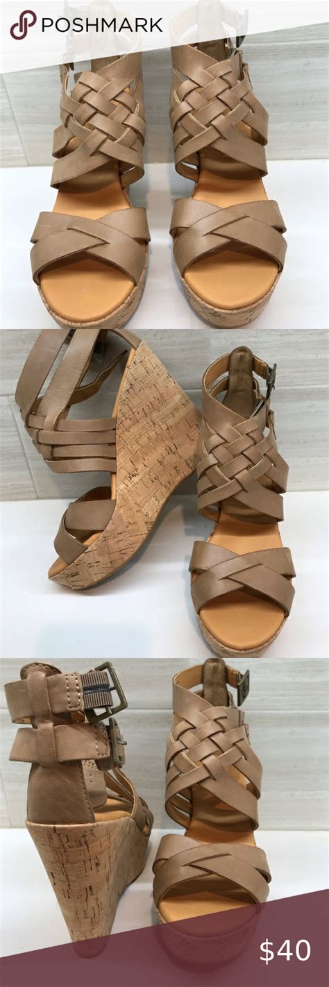 Kork Ease Leather Gladiator Style Wedge Sandal 9m Wedge Sandals