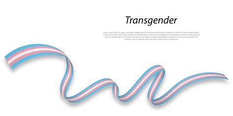 Waving Flag Of Transgender Pride On White Background Vector