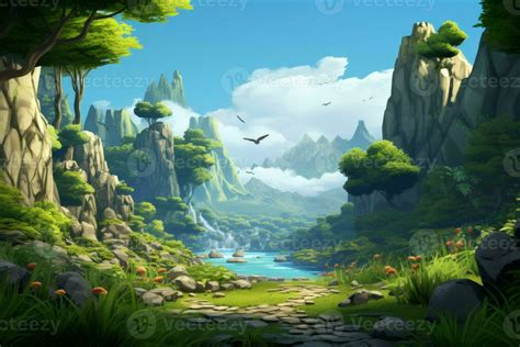 Game 2d platformer background in cartoon style. Generate Ai 33117523 ...