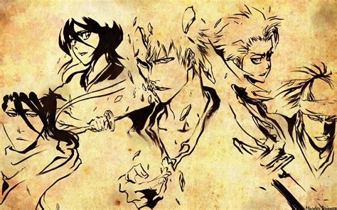 Bleach Anime Kurosaki Ichigo Kuchiki Rukia Kuchiki Byakuya Abarai Renji