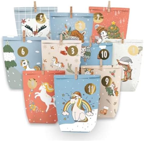 Amazon De Papierdrachen Einhorn Adventskalender Zum Bef Llen Zum