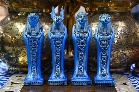 Set Of Four Statues Of Sons Of Horus Hapy Duamutef Imsety Qebehsenuef