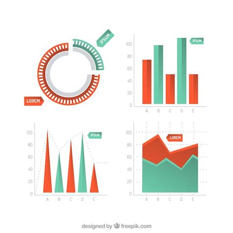 Gráficos Estatísticos Infográfico Vetor Grátis