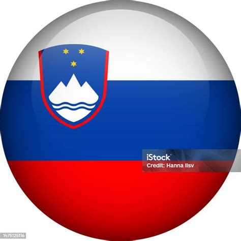 Bouton Du Drapeau De La Slovénie Emblème De La Slovénie Drapeau