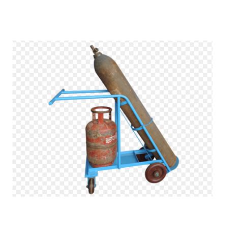 Mild Steel Double Gas Cylinder Trolley In Ahmedabad Vishwakarma Hydraulic