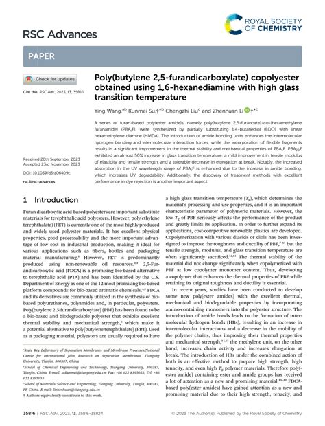 Pdf Poly Butylene Furandicarboxylate Copolyester Obtained Using