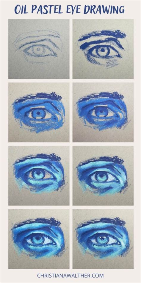 Oil Pastel Easy Drawing How To Draw Eyes With Oil Pastels Pintura A