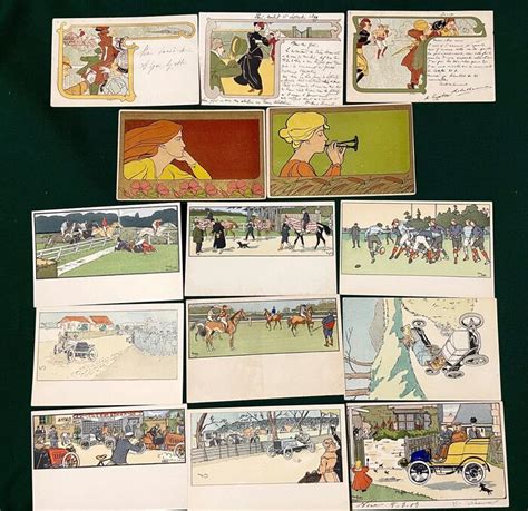 Lot Of 14 Art Nouveau CPAs 3 CPAs By Victor Mignot 2 Catawiki