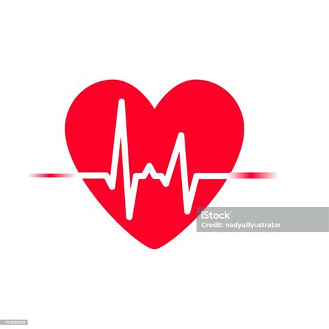 Heartbeatpictogram Vector Hartritme Elektrocardiogram Ecgekgsignaal