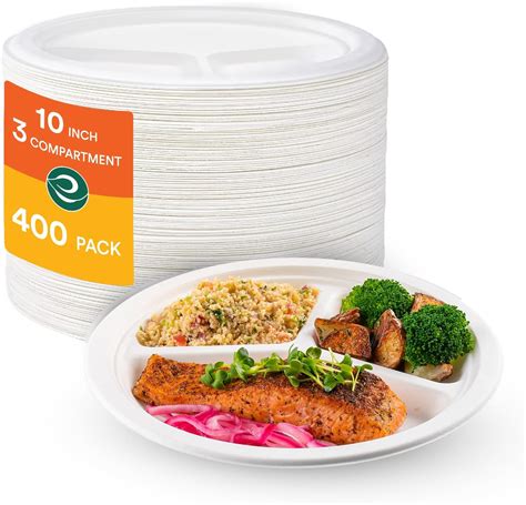 Amazon ECO SOUL 100 Compostable Disposable Bagasse Paper Plates