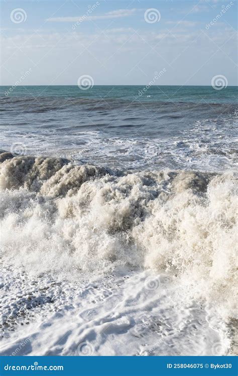 Ondas No Mar Espuma Marinha Spray Fundo Marinho Imagem De Stock