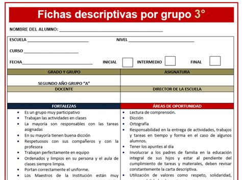 Ejemplo De Fichas Descriptivas De Grupo Primaria Ejemplo Reverasite