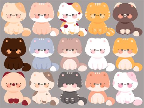 Cute Kawaii Printable Chibi Cats Clipart Commercial Use 59 Off