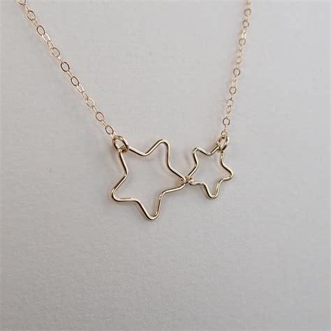 Gold Two Stars Necklace All The Falling Stars