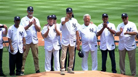 Ron Guidry throws the first pitch