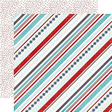 A Perfect Winter Snowy Stripes 12x12 Patterned Paper Echo Park Paper Co