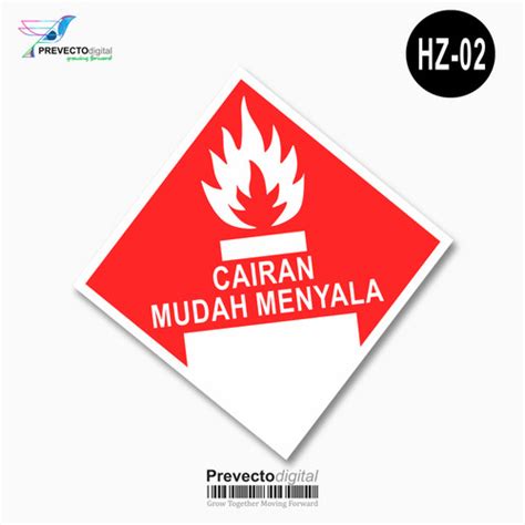 Jual Stiker Simbol Label K3 Limbah B3 Hazmat Cairan Mudah Menyala