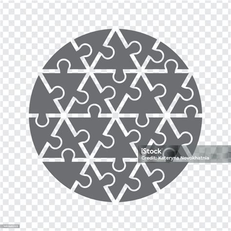 Simple Icon Circle Puzzle In Gray On Transparent Background Simple Icon