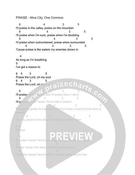 Praise Chords PDF Alive City PraiseCharts