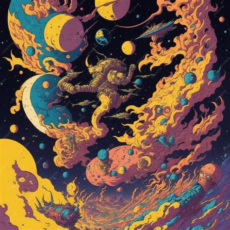 Premium AI Image | Poster art of space art 2d game art and cosmic horror