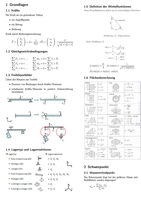 2017 18 Ws Formelsammlung Mechanik 1 R ♥ ♥ Rä T R T St ♥ ♥ ♥ R T♦r