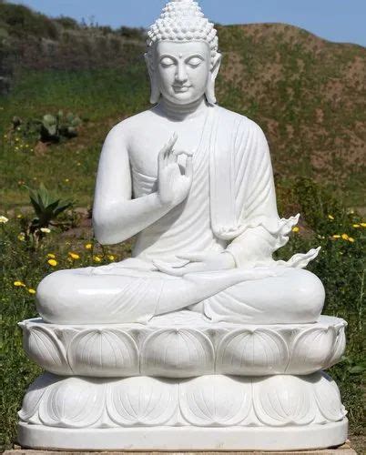 Jaipurcrafts White Marble Gautam Buddha Statue Sizedimension 6fit At Rs 145000 In Ramgarh