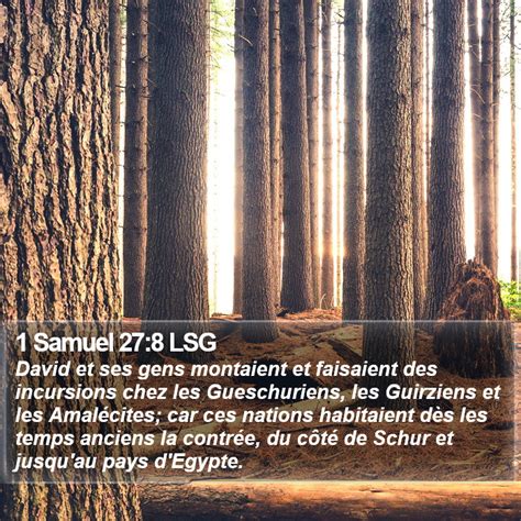 1 Samuel 27 8 LSG David Et Ses Gens Montaient Et Faisaient Des