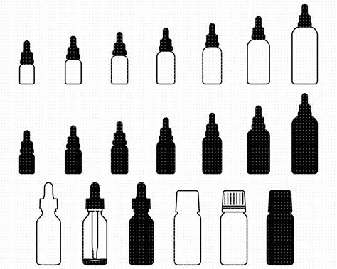 Essential Oil Bottle Svg Dropper Svg Outline Clipart Png Etsy Canada