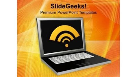 Wifi Wireless Laptop With Communication Powerpoint Templates Slides