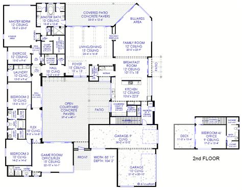 Courtyard House Plan Modern Courtyard Houseplans For Arizona Luxury Central Courtyard Floorplans