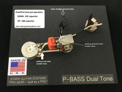 Wiring Harness For Fender P Bass Dual Tone Starr Guitar Systems