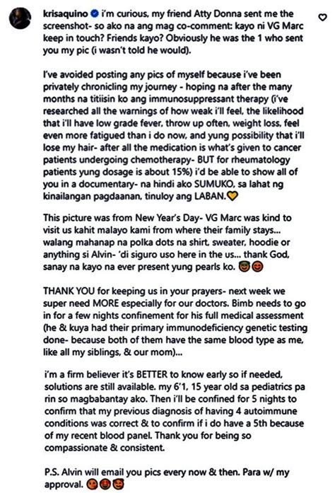 Kris Aquino Reveals Latest Update About Her Condition